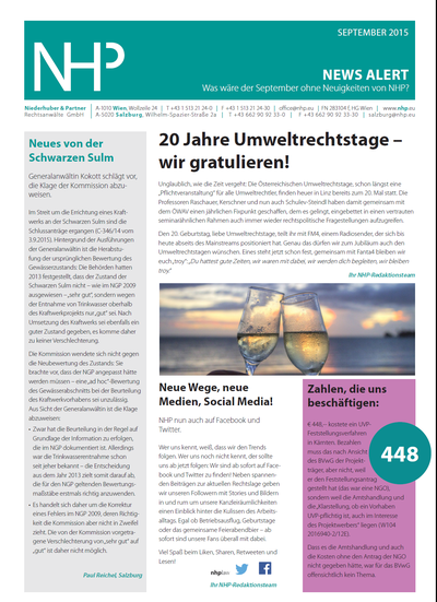 NHP News Alert September 2015 erschienen