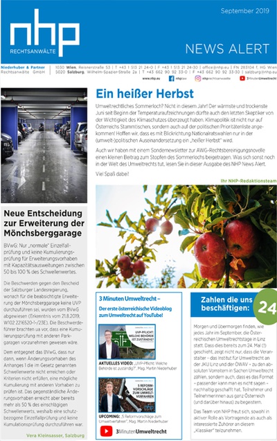 NHP News Alert September 2019 erschienen