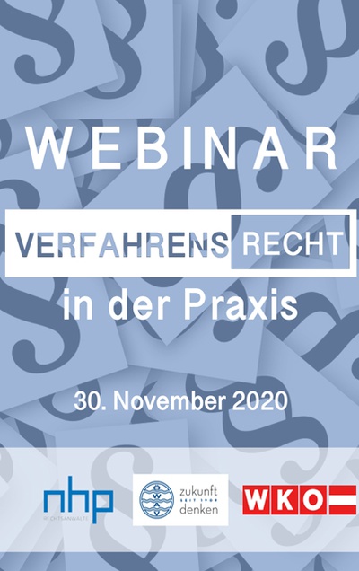 Webinar: Verfahrensrecht in der Praxis