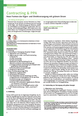 Contracting & PPA - Neue Formen der Eigen- und Direktversorgung mit grünem Strom