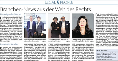 LEGAL§PEOPLE in der Presse: Stephan Heid & Florian Stangl informierten über Taxonomie